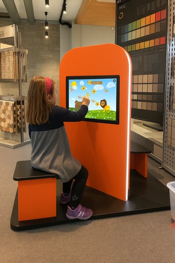 Girl in kids corner at a retail store-1