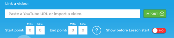 Improved the UX for YouTube video start and stop time