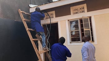 Installing electricity in St.Annes school