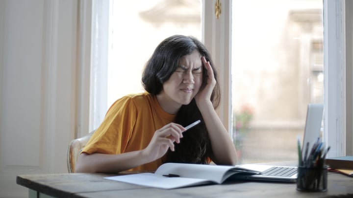 Stressed teacher